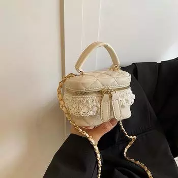 Милые кружевные квадратные сумки женские новые простые универсальные мини-сумки через плечо летние женские сумки на одно плечо для вечеринок Mini(Max Length<20cm)