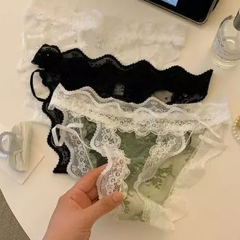 Милые кружевные сетчатые трусики-трусики с цветочным принтом для женщин, мягкое прозрачное нижнее белье, подарки