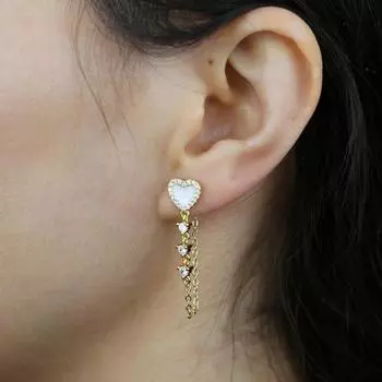Милые кубические цирконии Cz позолоченные цветные эмалевые серьги в форме сердца для женщин серьги модные ювелирные изделия