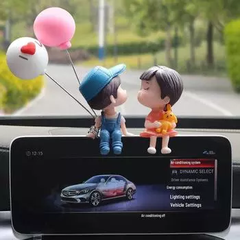 Милые куклы для целующихся парочек, украшения для автомобилей - декор для электромобиля couple one pair розовый/синий