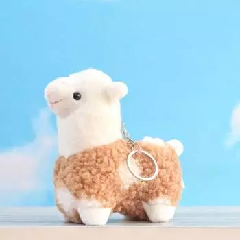 Милые куклы-животные в виде овечек, брелок-кукла, милая плюшевая игрушка из альпаки, японская мягкая игрушка из альпаки, кавайные брелки коричневый