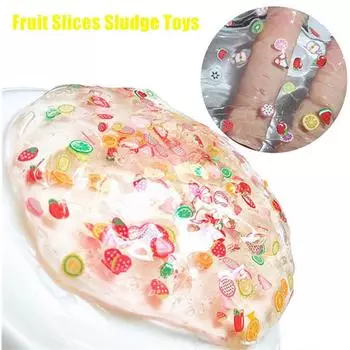 Милые кусочки фруктов, мягкие ароматические игрушки для снятия стресса, игрушки для слизи чистый