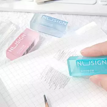 Милые ластики, прозрачный видимый ластик, простой однотонный ластик, мягкий ластик для очистки, милые канцелярские принадлежности зелёный