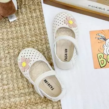 Милые легкие сандалии с закрытым носком и ремешком на щиколотке для девочек, детские сандалии с мягкой подошвой, нескользящие, для принцессы, прогулочные туфли 21 бежевый