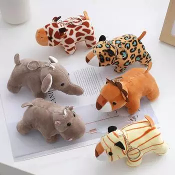Милые лесные животные кавайи слон бегемот плюшевая кукла брелок игрушки мягкий хлопковый брелок игрушка подарок 02