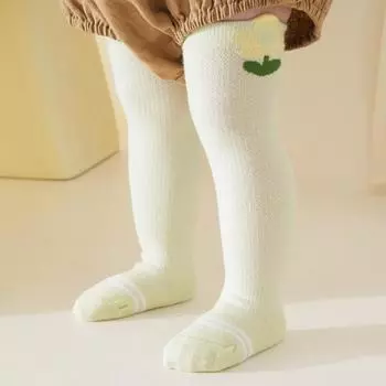 Милые летние детские длинные носки, тонкие дышащие сетчатые антимоскитные чулки для малышей, хлопковые солнцезащитные носки для младенцев выше колена S покинуть белый