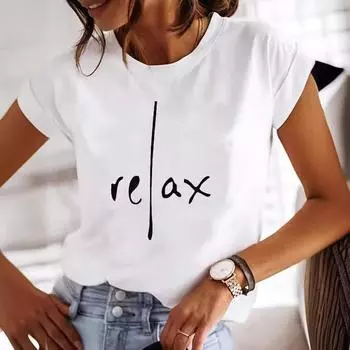 Милые летние женские футболки с коротким рукавом и принтом в виде букв S