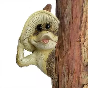 Милые лягушки, гляделки на дерево, скульптура из смолы, имитирующая животных, садовые статуи, украшение для сада Style C