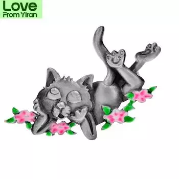 Милые маленькие броши в виде кошки для женщин, винтажная булавка в виде кошки с изображением животных, модные аксессуары, высокое качество, новинка