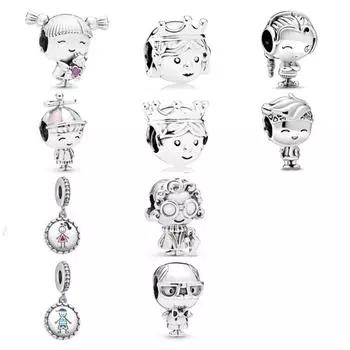 Милые маленькие девочки и мальчики, очаровательные бусины с персонажами бабушки и дедушки для оригинальных модных браслетов, ювелирные изделия своими руками для женщин