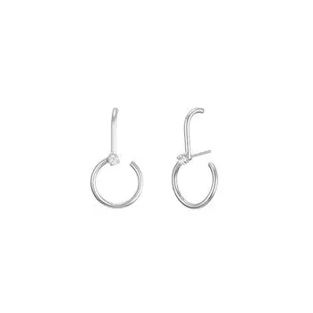 Милые маленькие феи серьги модный универсальный креативный дизайн чувство геометрический круг С-образный вспышка бриллиантовые серьги-гвоздики ветер