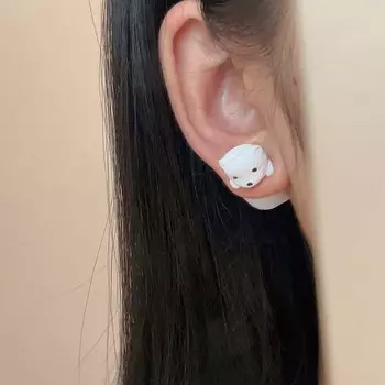 Милые маленькие магнитные серьги-клипсы для ушей в виде животных без отверстий для ушей, универсальные серьги для женщин, милые серьги-клипсы для ушей для собак в стиле панк как
