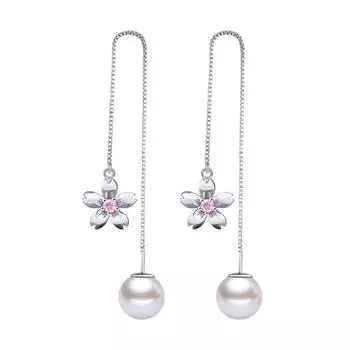 Милые маленькие свежие посеребренные серьги, серьги, серьги с длинной бахромой в стиле темперамент, ювелирные изделия.