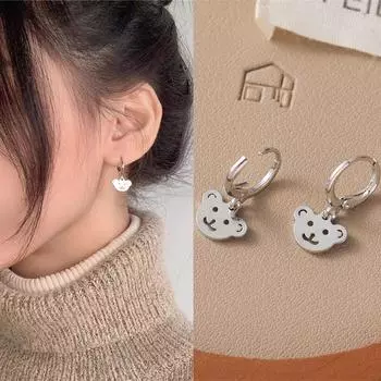 Милые маленькие животные, медвежьи украшения для ушей, милые корейские серьги для женщин и девочек, праздничные украшения для пирсинга, подарок