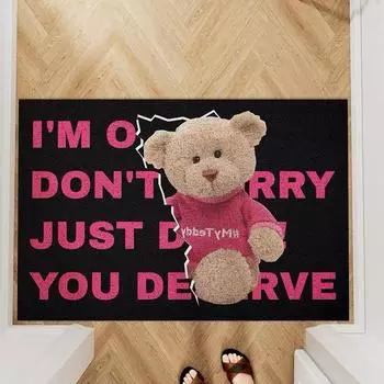 Милые медведи приветствуют коврики для пола, входной коврик, противоскользящий ПВХ для входа, крыльца, прихожей, домашнего декора, удаления пыли, ковер 40x60cm