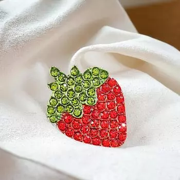 Милые металлические броши в виде клубники для женщин, одежда, пальто, ювелирные изделия, аксессуары, подарки 1pc
