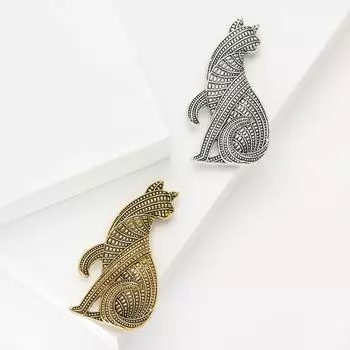 Милые металлические броши в виде персидской кошки для женщин, унисекс, булавки в виде животных, 2 цвета, доступны для повседневных вечеринок, подарки