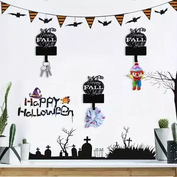 Милые металлические настенные крючки Happy Fall — универсальный держатель ключей, вешалка в форме тыквы для поводка для домашних животных и многое другое M бронзовый