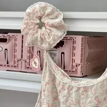 Милые милые маленькие цветочные резинки для волос с принтом для женщин и девочек, кружевные резинки для волос, аксессуары для волос, милые головные уборы