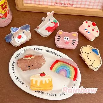 Милые милые мультяшные акриловые животные серии волос коготь для женщин девочек кавайные маленькие акула заколка для волос аксессуары подарки на день рождения