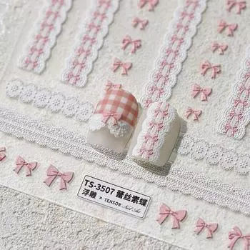 Милые милые наклейки для ногтей в виде банта и сердца 3D-наклейки для ногтей для девочек Инструменты для маникюра Декоративные аксессуары