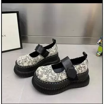 Милые милые осенние туфли Janes женские туфли-лодочки на танкетке высокие каблуки косплей уличный готический панк дизайн толстая подошва лолита 35 белый