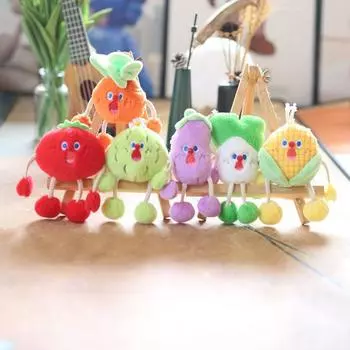 Милые милые овощи, фрукты, подвески в виде баклажанов, плюшевые игрушки, куклы, кукуруза, сумки с зеленым луком, подвесной брелок с украшением 12cm