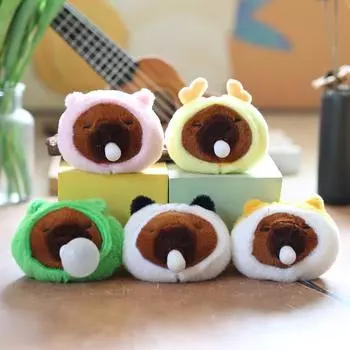 Милые милые пузыри и пузыри, маленькая подвеска Капибала, плюшевая игрушка, сумка Капибара, подвесной брелок-украшение 10cm