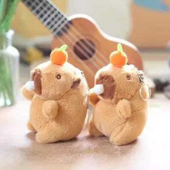 Милые милые пузыри и пузыри, маленькая подвеска Капибала, плюшевая игрушка, сумка Капибара, подвесной брелок-украшение 14cm
