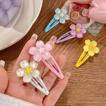 Милые милые волосы с цветущей вишней, заколка для волос сбоку, симпатичные девушки, заколка BB, Y2K, заколка для челки сбоку, аксессуары для волос, заколки для волос из свежих цветов 2pcs