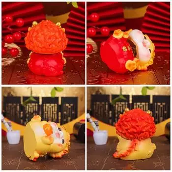 Милые мини-фигурки китайских драконов, украшения для автомобиля, 3D-мини-мультяшные украшения для центральной консоли автомобиля, аксессуары для приборной панели салона автомобиля