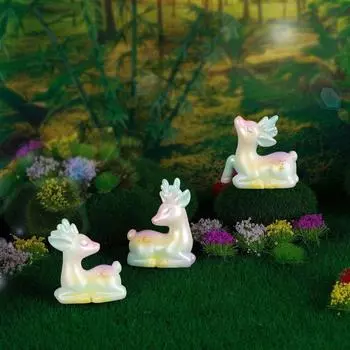 Милые мини-фигурки оленей, поделки из смолы, украшения для микропейзажа, аксессуары для стола Style 1