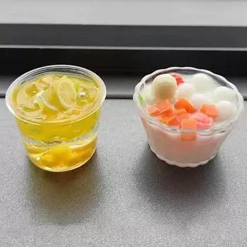 Милые мини-игровые украшения с едой, имитация молочного чая, стаканчики для сока, изделия ручной работы, аксессуары для кукольного домика розовый