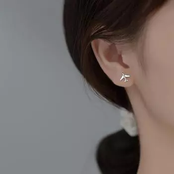 Милые мини-серьги в корейском стиле, асимметричные серьги в виде самолета и облаков, маленькие студенческие ушки