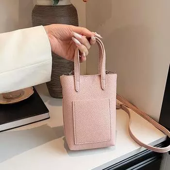 Милые мини-сумки через плечо для женщин 2024 года, однотонные дизайнерские модные сумки и кошельки из искусственной кожи, простая сумка через плечо коричневый