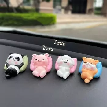 Милые мини-животные украшения для приборной панели автомобиля, украшения для центральной консоли, кукла, аксессуары для интерьера, панда, свинья, кролик