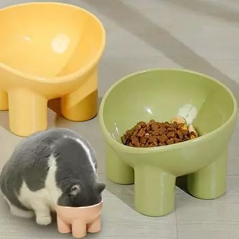 Милые миски для собак и кошек с высокой ножкой, защита шеи для маленьких домашних животных, миска для еды и воды, антиопрокидывающаяся, кормушка для домашних животных, десертов, закусок
