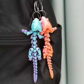 Милые многошарнирные брелоки, креативная 3D-печатная фигурка геккона, брелок, уникальный рюкзак, украшения, аксессуары, подарки