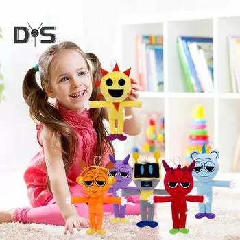 Милые мягкие игрушки, плюшевые игровые персонажи, куклы для фанатов и друзей, красочные мягкие игрушки с героями мультфильмов белый