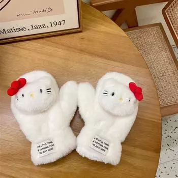 Милые мягкие плюшевые пушистые перчатки зимние теплые меховые перчатки для женщин защита от холода ветрозащитные толстые варежки перчатки для отдыха на природе