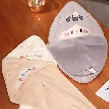 Милые мягкие полотенца из микрофибры, супер впитывающая шапочка для душа с изображением кота, кавайная мультяшная шапочка для сухих волос в виде котенка, спа кофейный