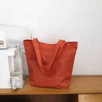 Милые мягкие женские сумки из нейлона на молнии, повседневные сумки-тоут из плотной ткани с нитками для шитья чёрный