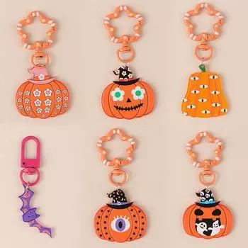 Милые мультяшные акриловые брелки с забавным принтом тыквы и призрака, брелки на Хэллоуин, украшения для рюкзака, аксессуары, подарки