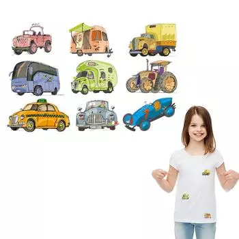 Милые мультяшные автомобили, нашивки для одежды, значки для детской футболки, Diy Parches Ropa, термопереносные наклейки для одежды, джинсовые нашивки