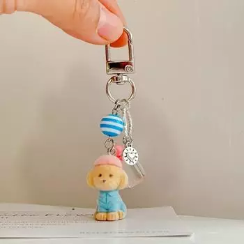 Милые мультяшные брелоки с животными Маленький пушистый щенок Кролик Коала Фигурка Аксессуары для женской сумки Забавные брелки Ordinary Key tool