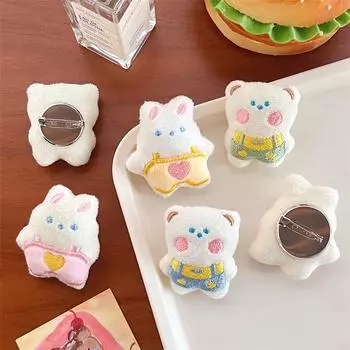 Милые мультяшные броши в виде животных, цыпленок, медведь, кролик, панда, плюшевая кукла, рюкзак, одежда, лацкан, булавка, декоративные аксессуары as the picture