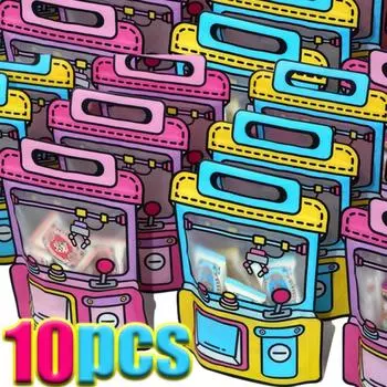 Милые мультяшные герметичные пакеты с изображением кукол, машин, кошек, конфет, закусок, пластиковая упаковка с самоблокирующейся молнией для дня рождения, фестиваля, вечеринки, детей, подарочный пакет Pink(18*25+6CM)-1PCS