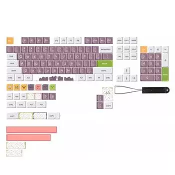 Милые мультяшные колпачки для клавиш 9,5 мм XDA Высота 7U Space Keycap Set PBT 5-сторонний термосублимационный подходит для механической клавиатуры