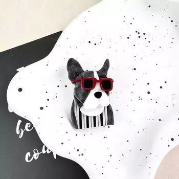 Милые мультяшные модные солнцезащитные очки брошь в виде собаки из акрила новые модные аксессуары для мужчин и женщин знаменитости из Интернета с тем же трендом корсаж