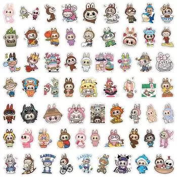 Милые мультяшные наклейки Лабубу для детей, водонепроницаемые граффити, для ноутбука, чехла для телефона, автомобиля, кавайные декоративные наборы наклеек